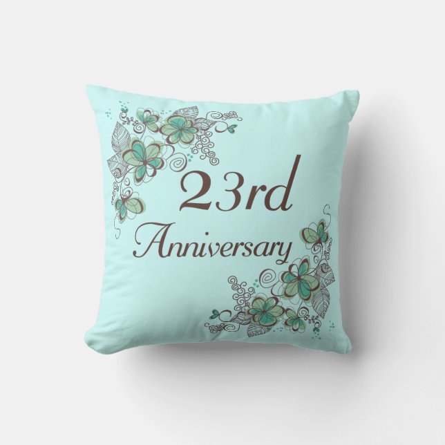 23rd Anniversary Gift Throw PIllow (Front)