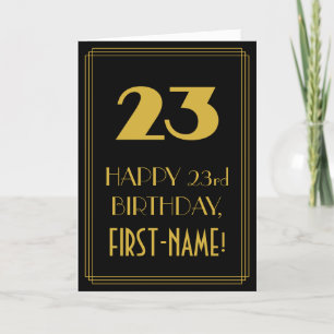 23rd Birthday – Art Deco Inspired Look "23" & Name Card