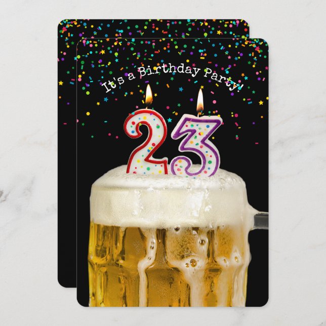 23rd Birthday Beer Party Invitation (Front/Back)