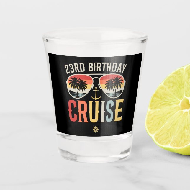 23RD Birthday Cruise Family Matching Shot Glass (Front)
