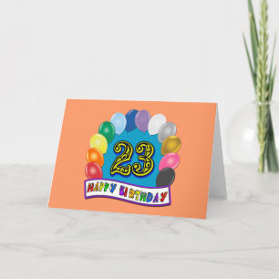 23rd Birthday Gifts with Assorted Balloons Design Card