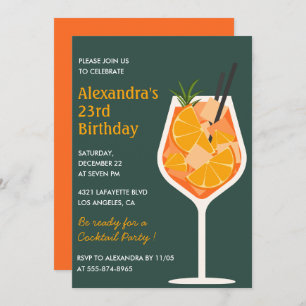 23rd birthday invitations Cocktail Elegant Modern