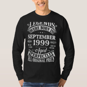 23rd Birthday  Legends Born In September 1999 23 Y T-Shirt