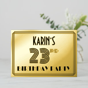 23rd Birthday Party — Art Deco Style “23” & Name