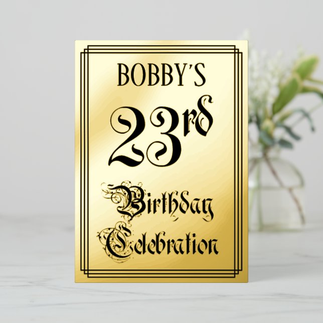 23rd Birthday Party — Elegant Script + Custom Name (Standing Front)