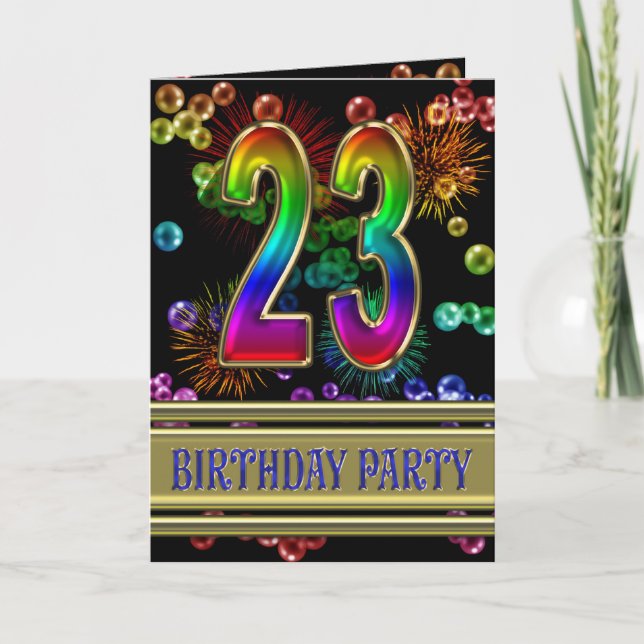 23rd Birthday party Invitation (Front)