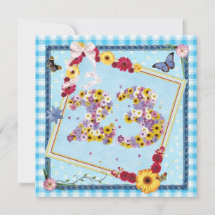 23rd Birthday party Invitation flowers,butterflies