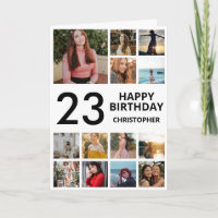 23rd Birthday Photo Collage 13 Photos Black White