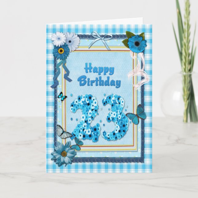 23rd Birthday with a scrapbook effect Card (Front)