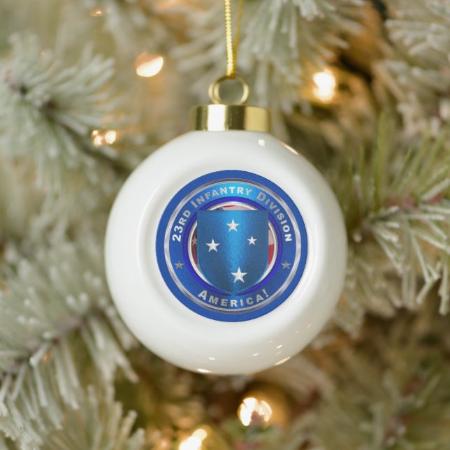 23rd Infantry Division Ceramic Ball Christmas Ornament (Tree)