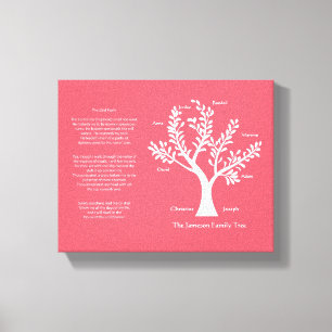 23rd Psalm Family Tree Canvas,  Crimson Canvas Print
