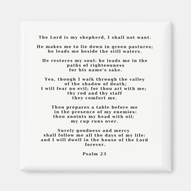 23rd Psalm Magnet (Front)
