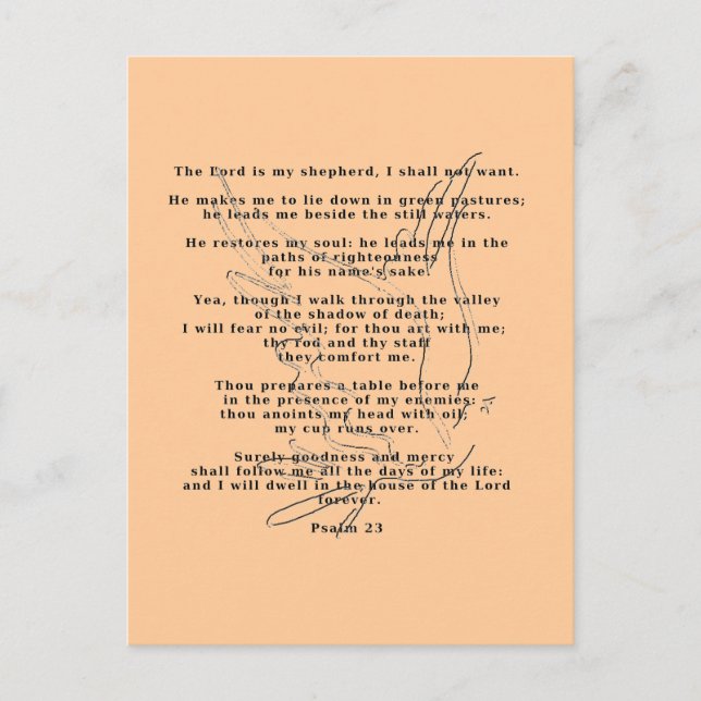 23rd Psalm Postcard (Front)