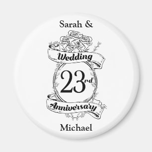 23rd Wedding Anniversary Flowers Rose Magnet