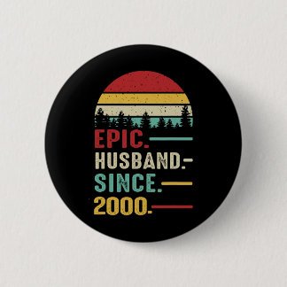 23rd Wedding Anniversary for Him Epic Husband Sinc 6 Cm Round Badge
