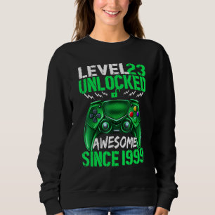 23rd Yrs Old Boy Level 23rd Unlocked Awesome 1999 Sweatshirt