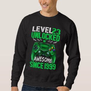 23rd Yrs Old Boy Level 23rd Unlocked Awesome 1999 Sweatshirt