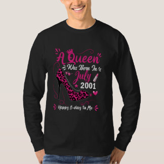 23th Birthday High Heel A Queen Was Born In July 2 T-Shirt