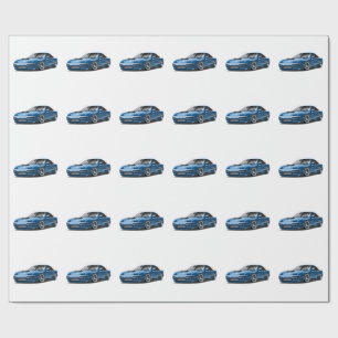 240sx blue car drawing wrapping paper
