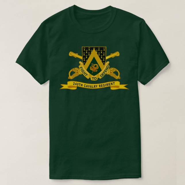 240th Cavalry Regiment w Br Ribbon X T-Shirt (Design Front)