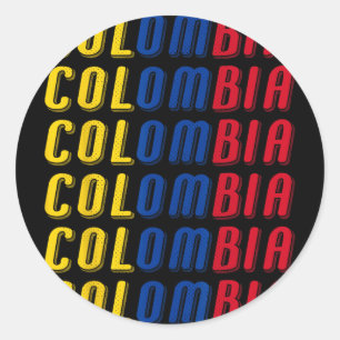 2425 Colombian Flag Soccer Jersey Kit Sport Unifor Classic Round Sticker
