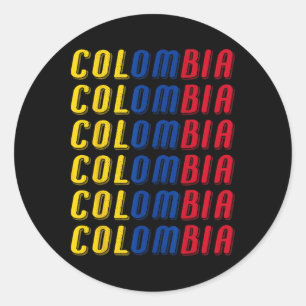 2425 Colombian Flag Soccer Jersey Kit Sport Unifor Classic Round Sticker