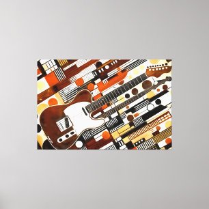 24_002, guitar, abstract, geometric, art canvas print