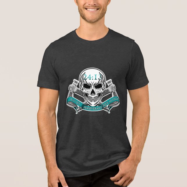 24:13 Skull Tri-Blend Shirt (Front)