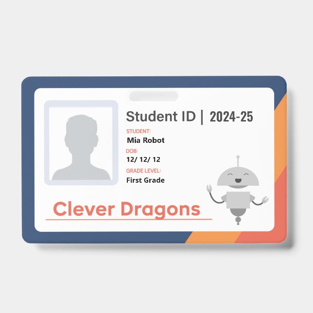 24-25 Clever Dragons Badge ID Badge (Front)