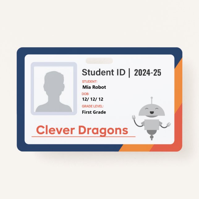 24-25 Clever Dragons Badge ID Badge (Front)