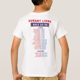 24-25 Durant Lions - GOLF - Lions BOY ROSTER T-Shirt