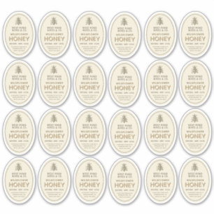 (24) 2.75" x 2" 8 oz Queenline Honey Jar Labels