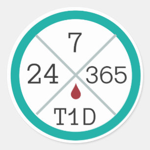 24/7/365 T1D Life Sticker