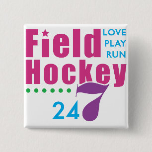 24/7 Field Hockey 15 Cm Square Badge
