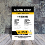 24/7 Handyman & Plumbing Services BLACK YELLOW Flyer<br><div class="desc">Promote your 24-hour handyman or plumbing services with this bold, customisable flyer designed to grab attention fast. Featuring your phone number in a high-visibility layout and a clear 24/7 icon, it instantly signals emergency availability. All colours and text are fully editable, so you can match your brand and highlight key...</div>