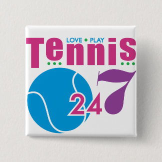 24/7 Tennis 15 Cm Square Badge