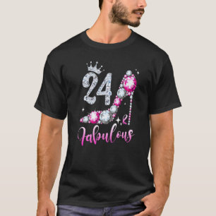 24 And Fabulous 24th Birthday High Heel Shoes Crow T-Shirt