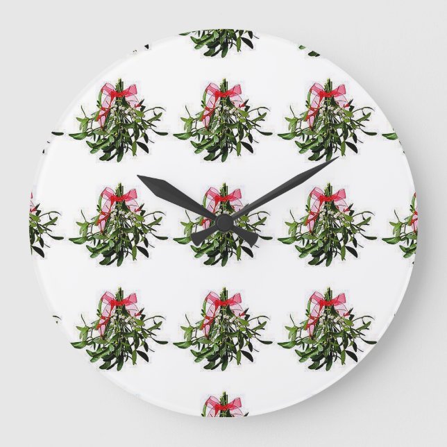 24 HOURS A DAY "MISTLETOE" CLOCK (Front)