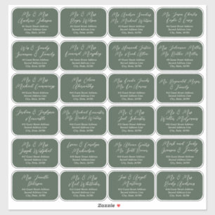 24 Individual Script Wedding Guest Address Labels