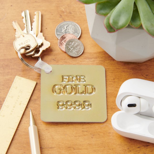 24 Karat Gold Bullion Bar Key Ring (Desk)