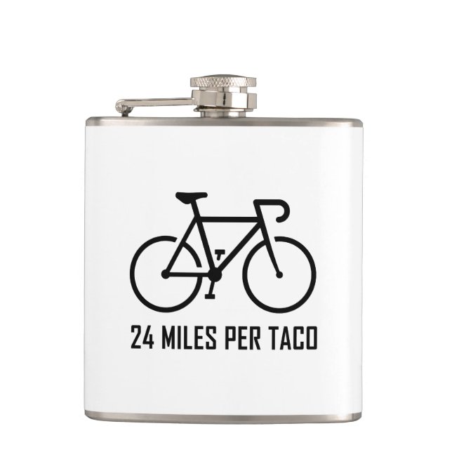 24 Miles Per Taco Hip Flask (Front)