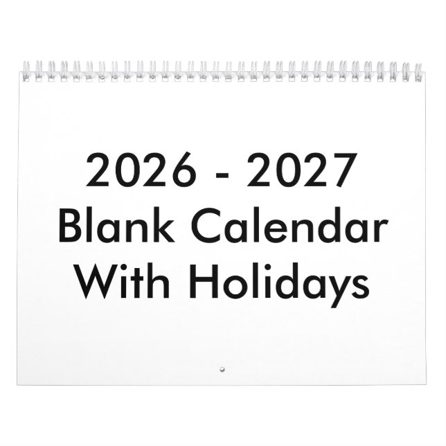 24 Months Blank Calendar 2026-2027 With Holidays (Cover)