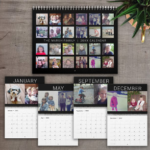 24 Photo Collage - 2 Per Month Modern Family Calendar