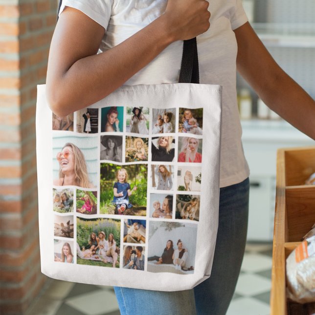 24 Photo Collage Custom Personalised  Tote Bag (Creator Uploaded)
