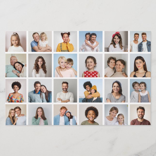 24 Photo Collage Editable Colour Card/Flyer (Front)