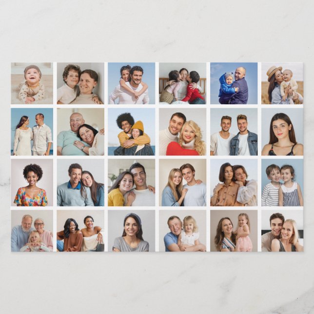 24 Photo Collage Editable Colour Card/Flyer (Front)