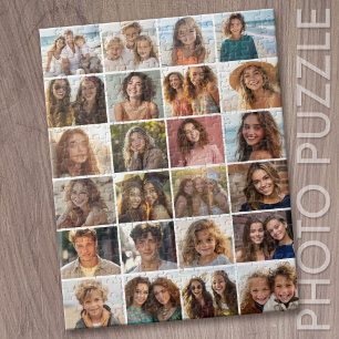 24 Photo Collage Grid - Pictures Only Jigsaw Puzzle