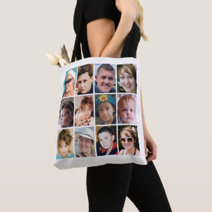 24 photo collage white tote bag