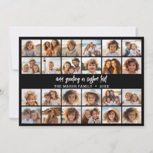 24 Photo Collage with Family Name Date - Holiday Card