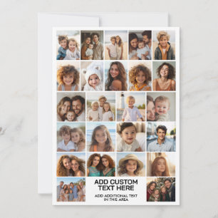 24 Photo Collage with Text Box Holiday Card